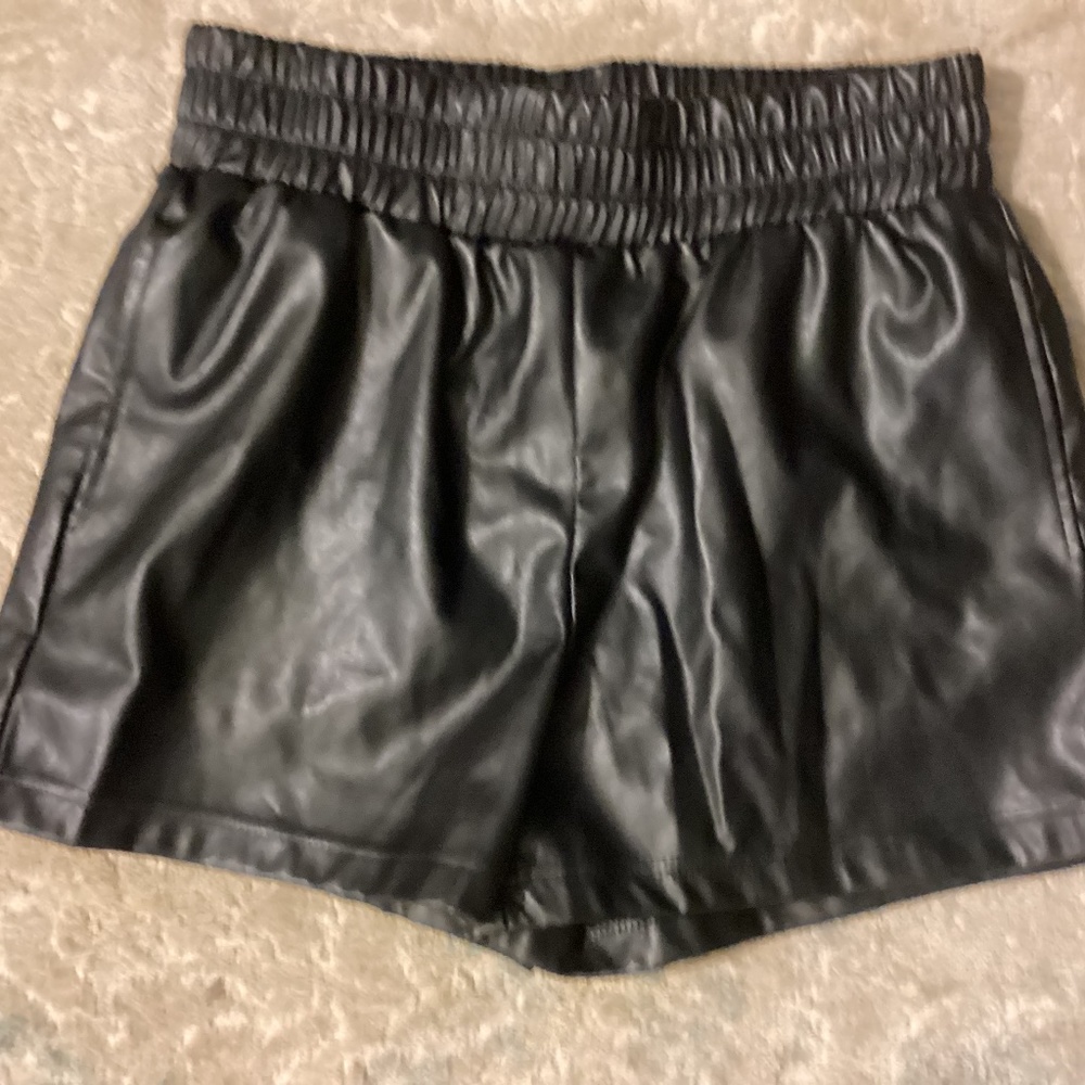 Faux leather shorts
